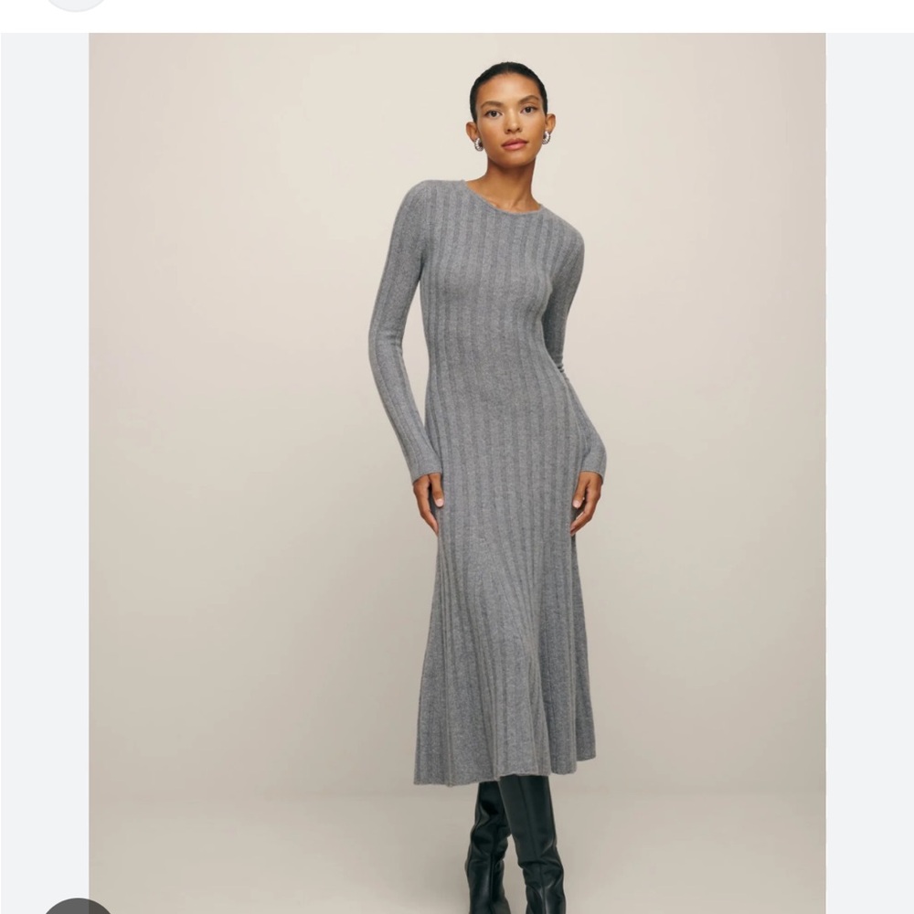 Reformation Gray Ribbed cashmere